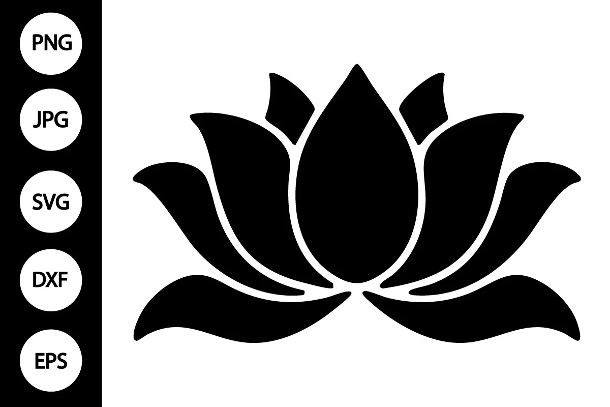 Silhouette Lotus Flower SVG SVG design preview