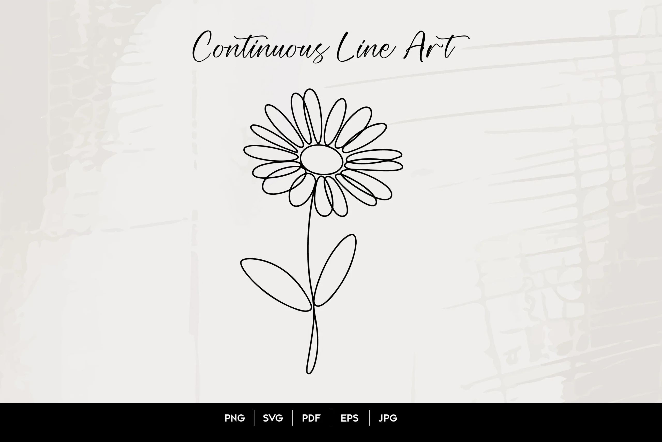Single Line Flower Illustration featuring flower and single line