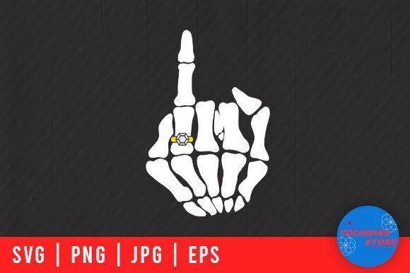 Skeleton Bride Hand Wedding Ring Svg SVG design preview