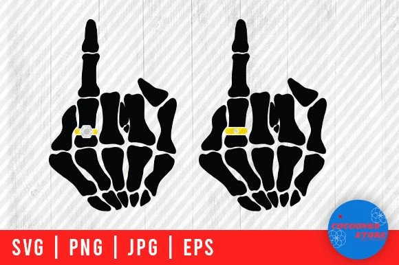 Skeleton Couple Hand Wedding Ring Svg SVG design preview