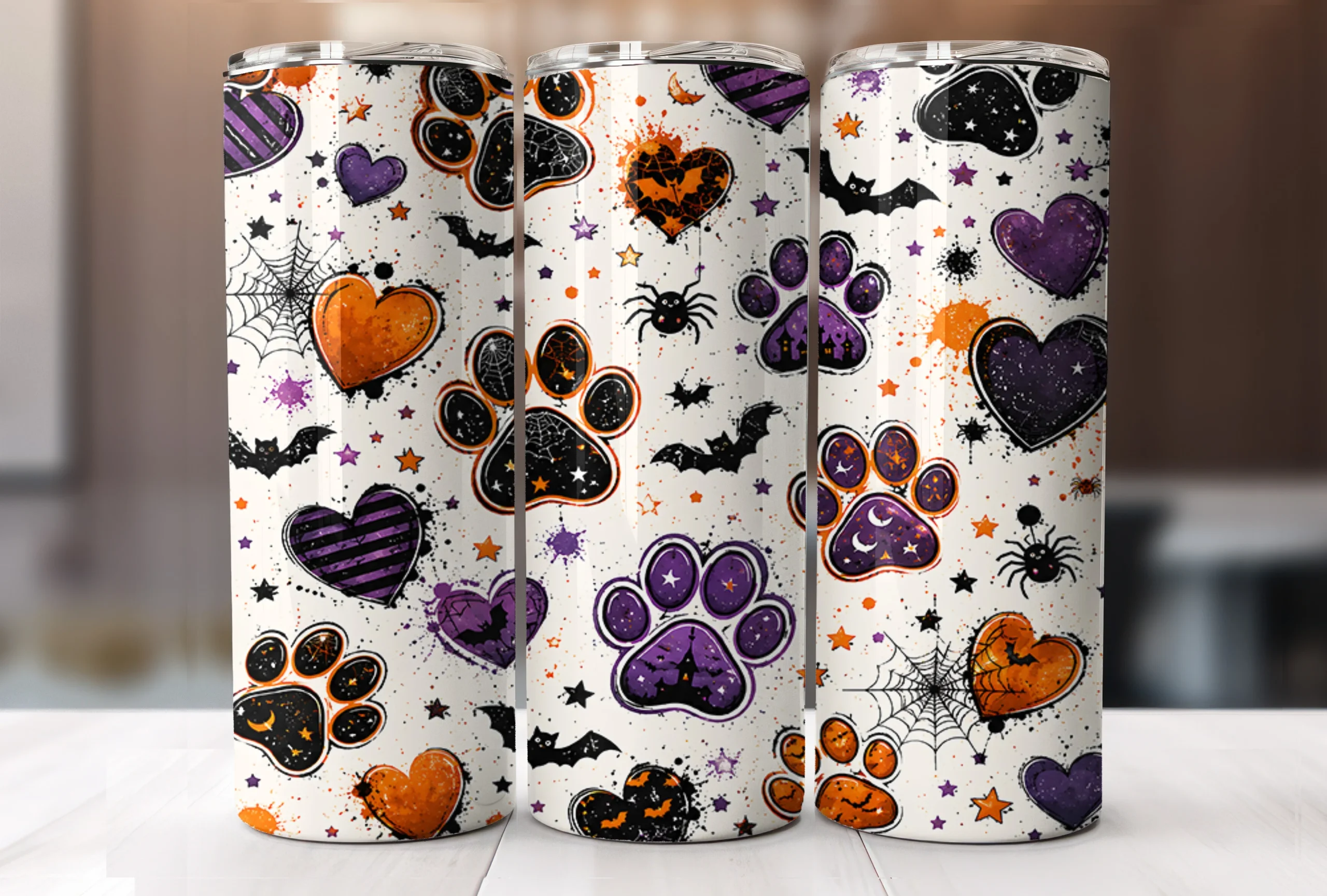 Spooky Dog Paw Halloween Tumbler Wrap sublimation design preview