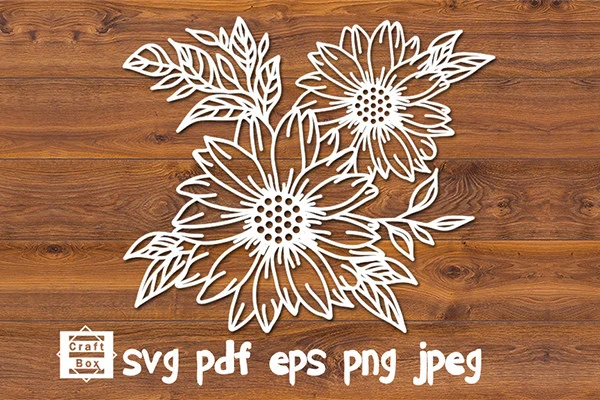 Sunflower Svg, Flower Svg featuring sunflowers and leaves