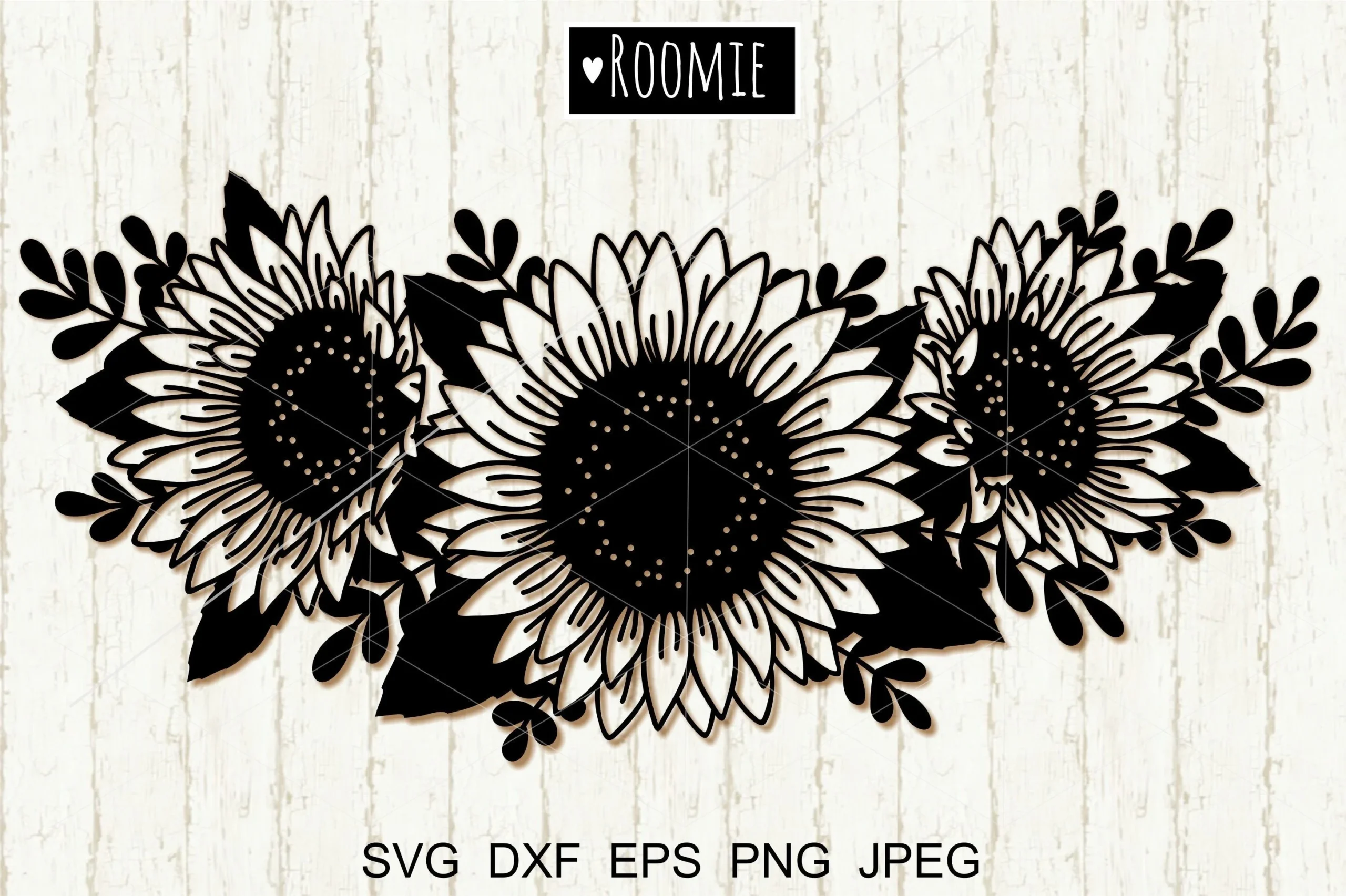 Sunflower SVG, Summer Flower Border featuring sunflowers and leaves