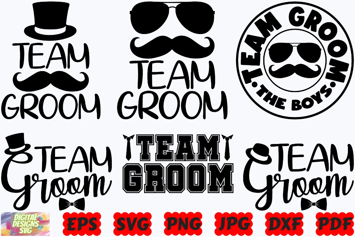 Team Groom SVG | Groom SVG | Groom Squad featuring groom and top hat