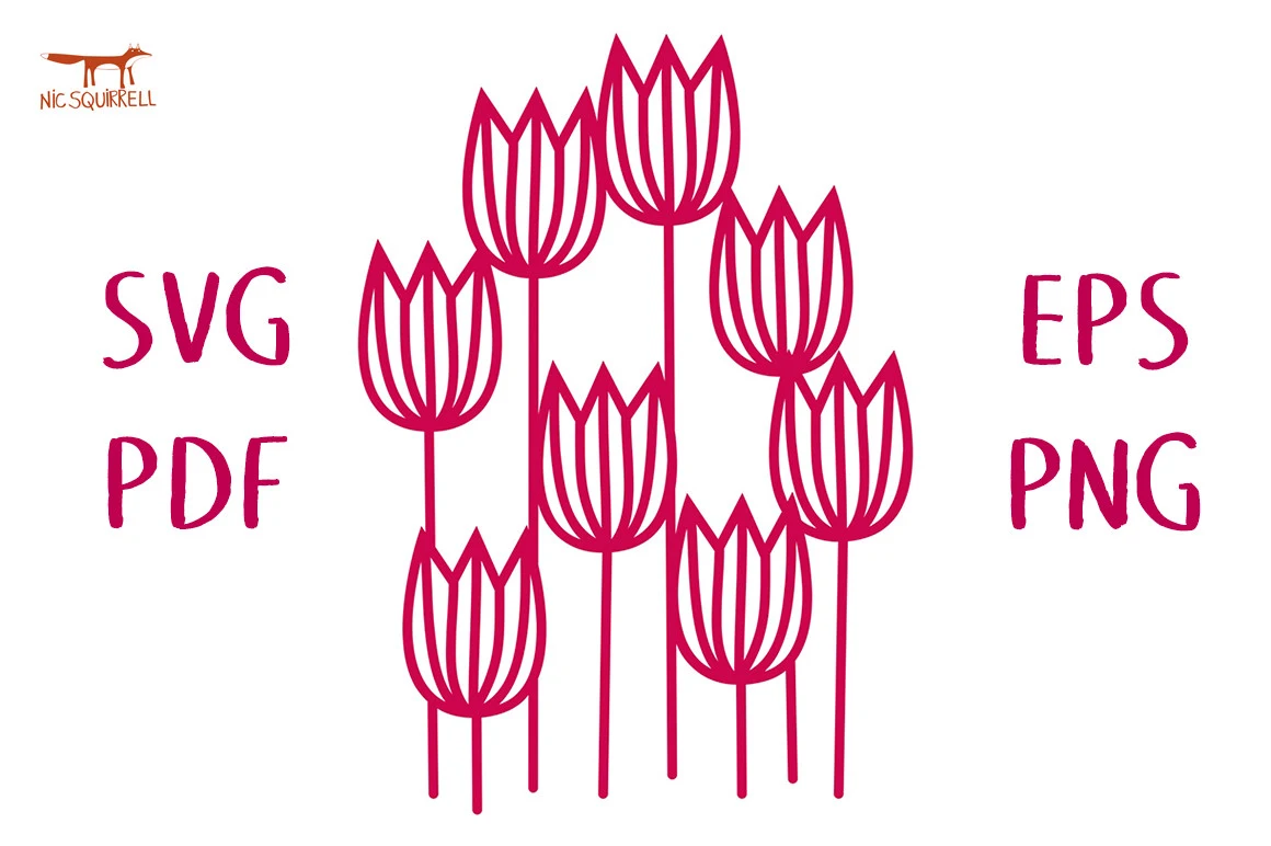 Tulip Garden SVG Cut File SVG design preview