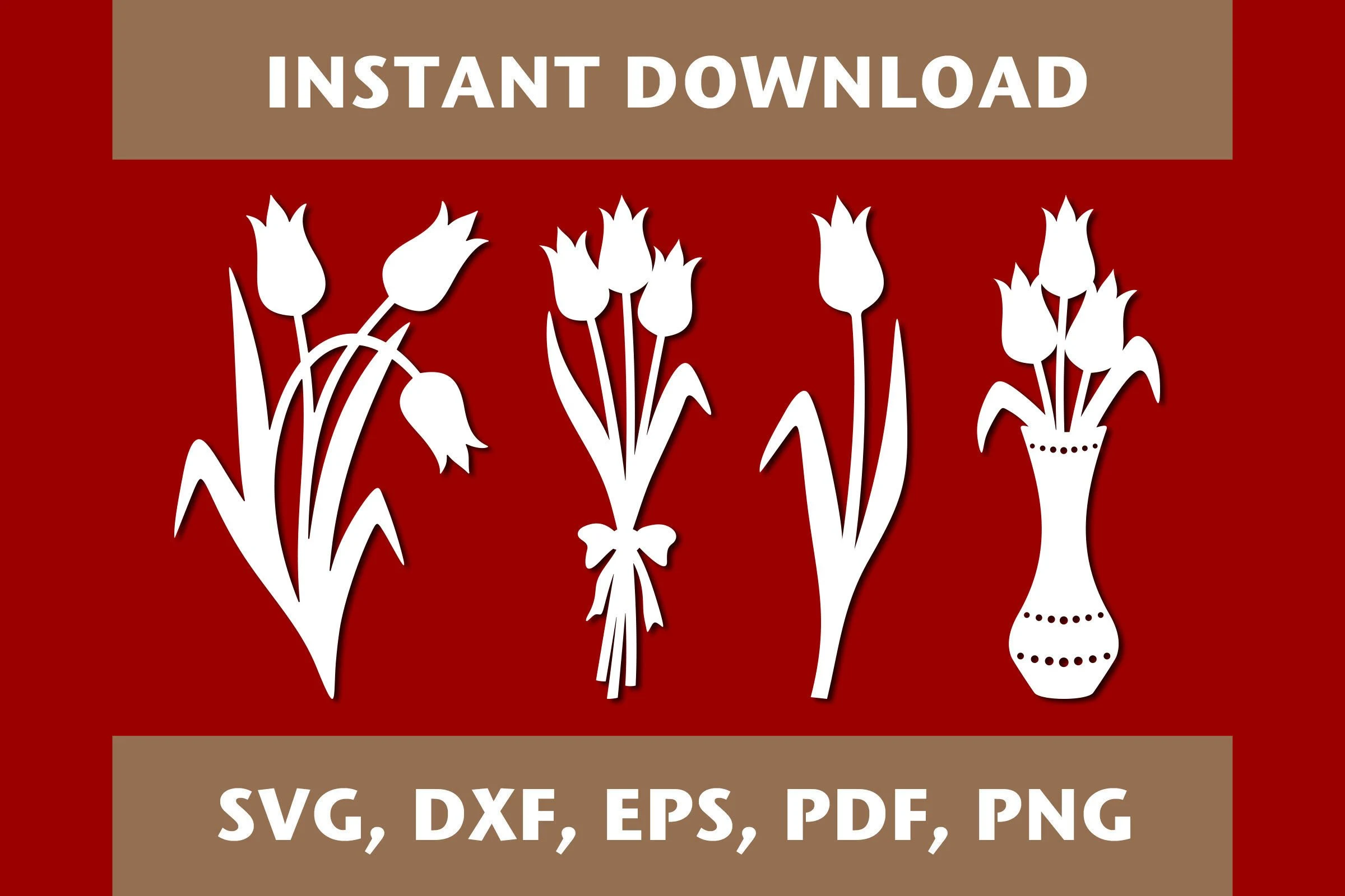 Tulips Svg, Tulip Svg, Tulips Template SVG design preview
