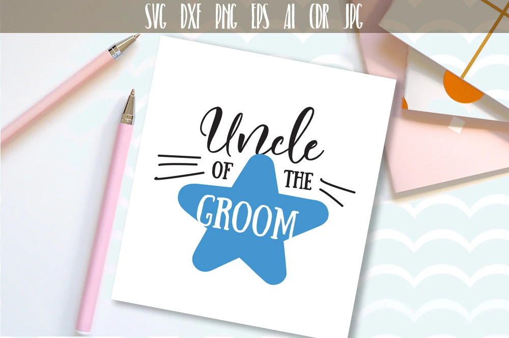 Uncle of the Groom SVG featuring star and typography