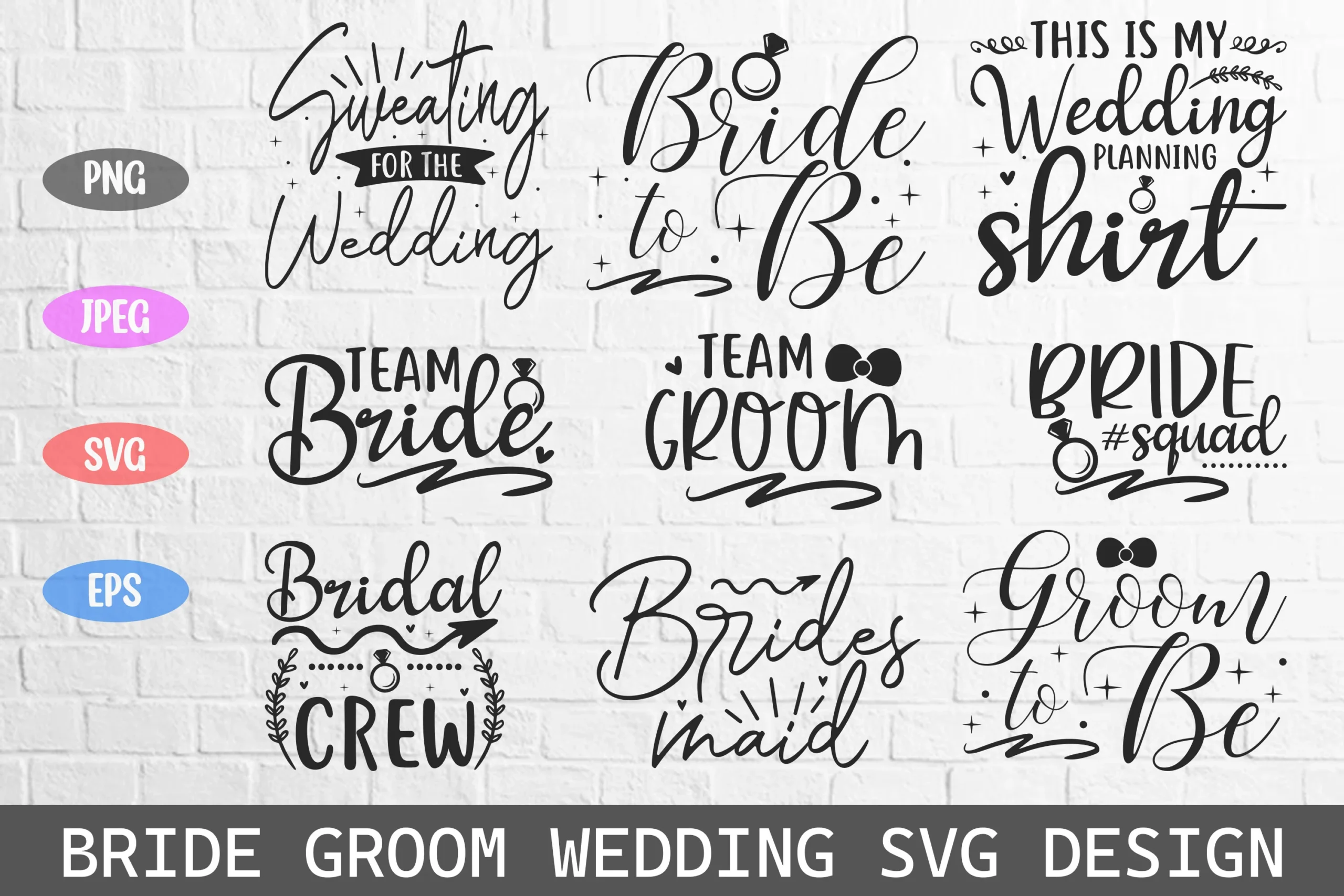 Wedding Bride Groom Svg Designs Married featuring wedding ring and bow tie