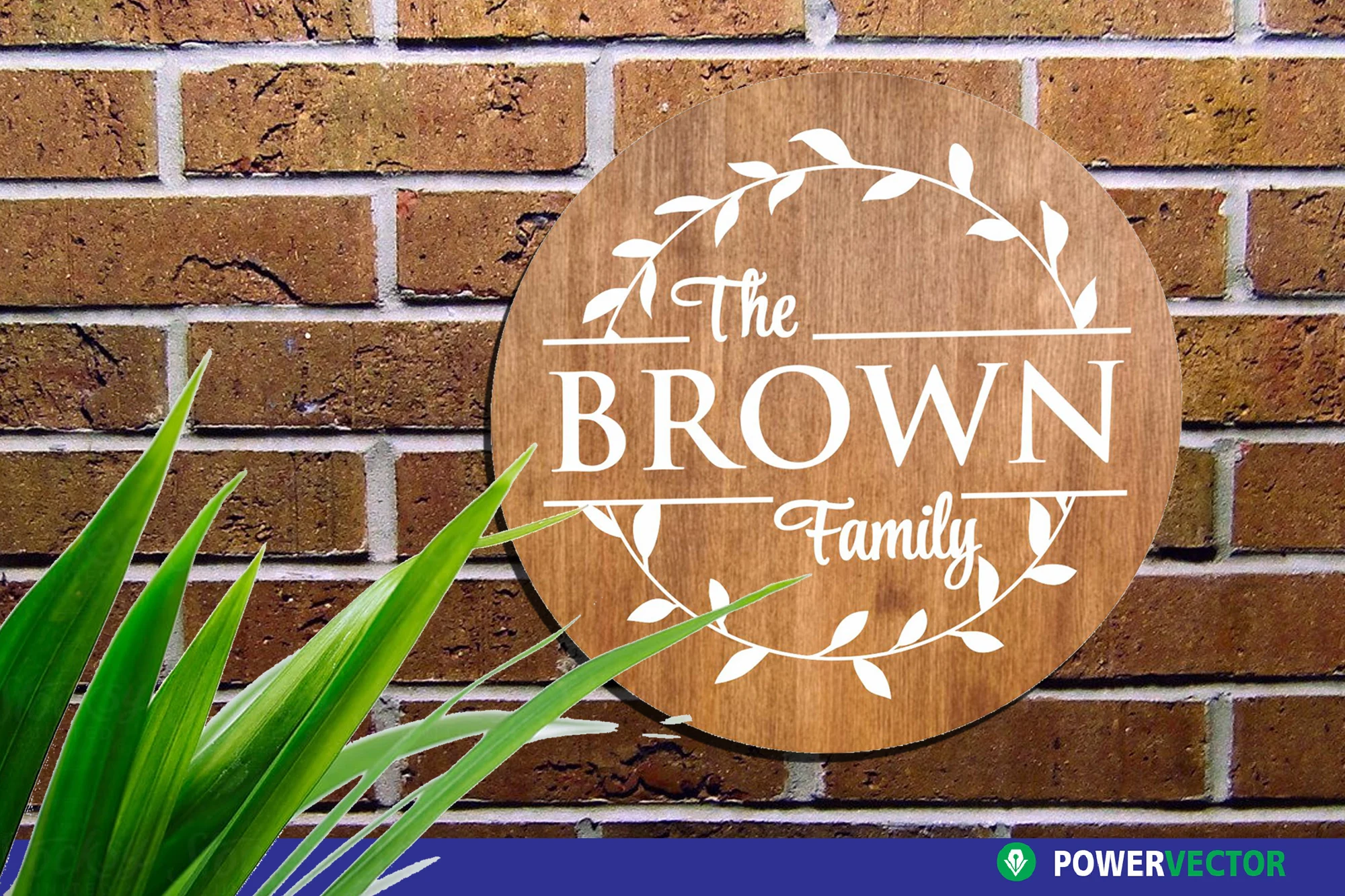Wedding Monogram SVG, Family Wreath Sign featuring circular wooden sign and botanical wreath