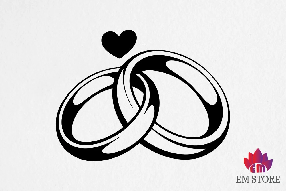 Wedding Ring, Engagement Ring SVG featuring wedding rings and heart