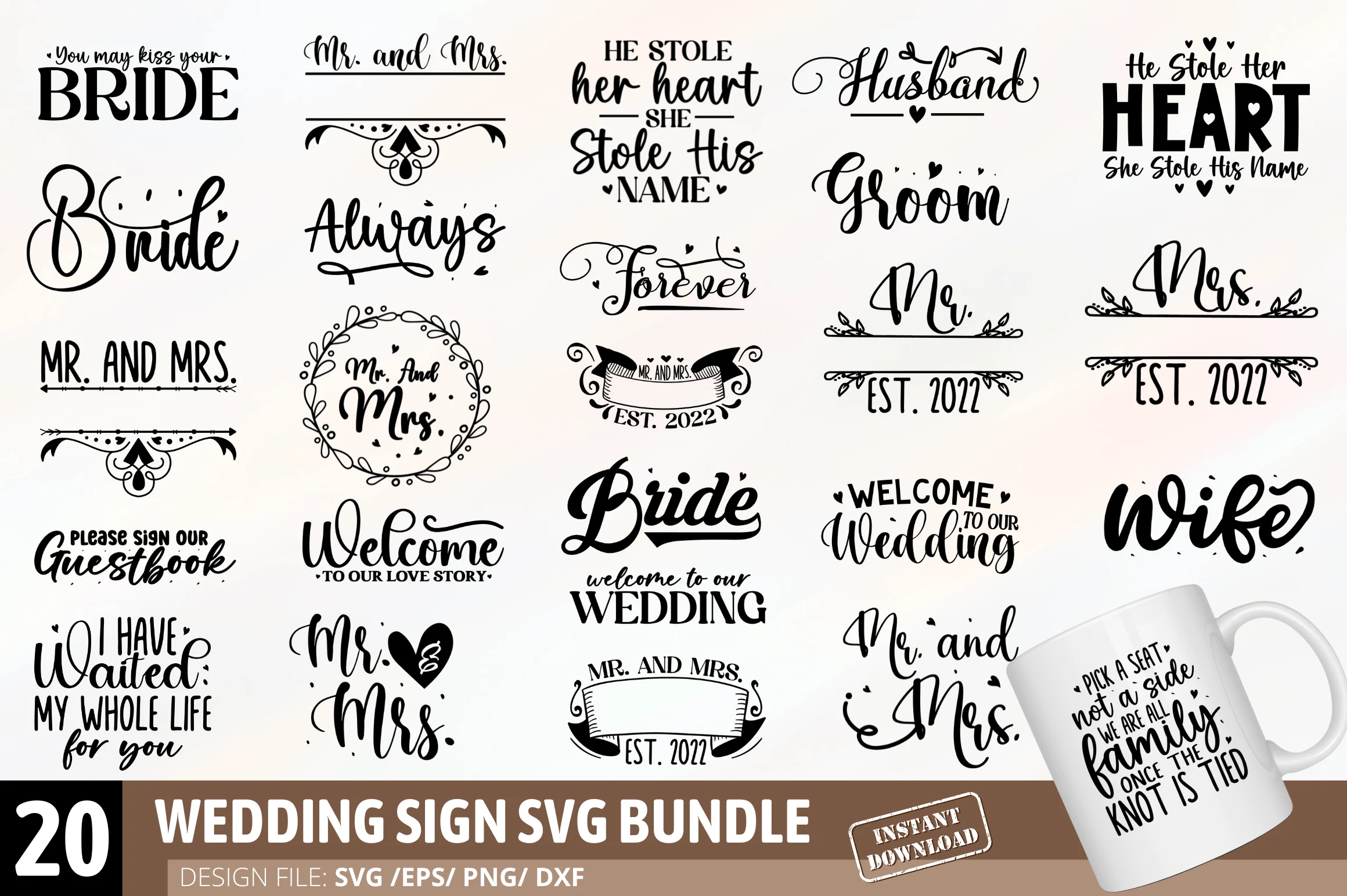 Wedding Sign SVG Bundle SVG design preview