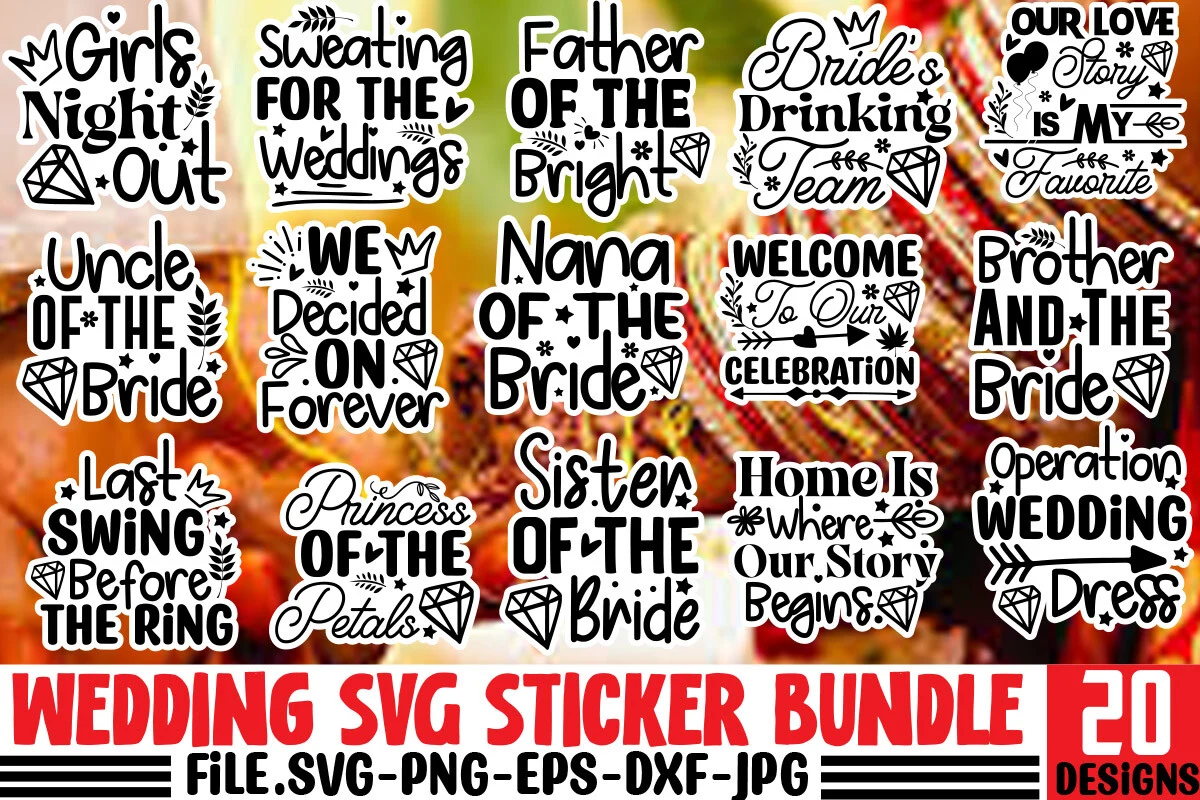 Wedding SVG Sticker Bundle, Wedding SVG SVG design preview