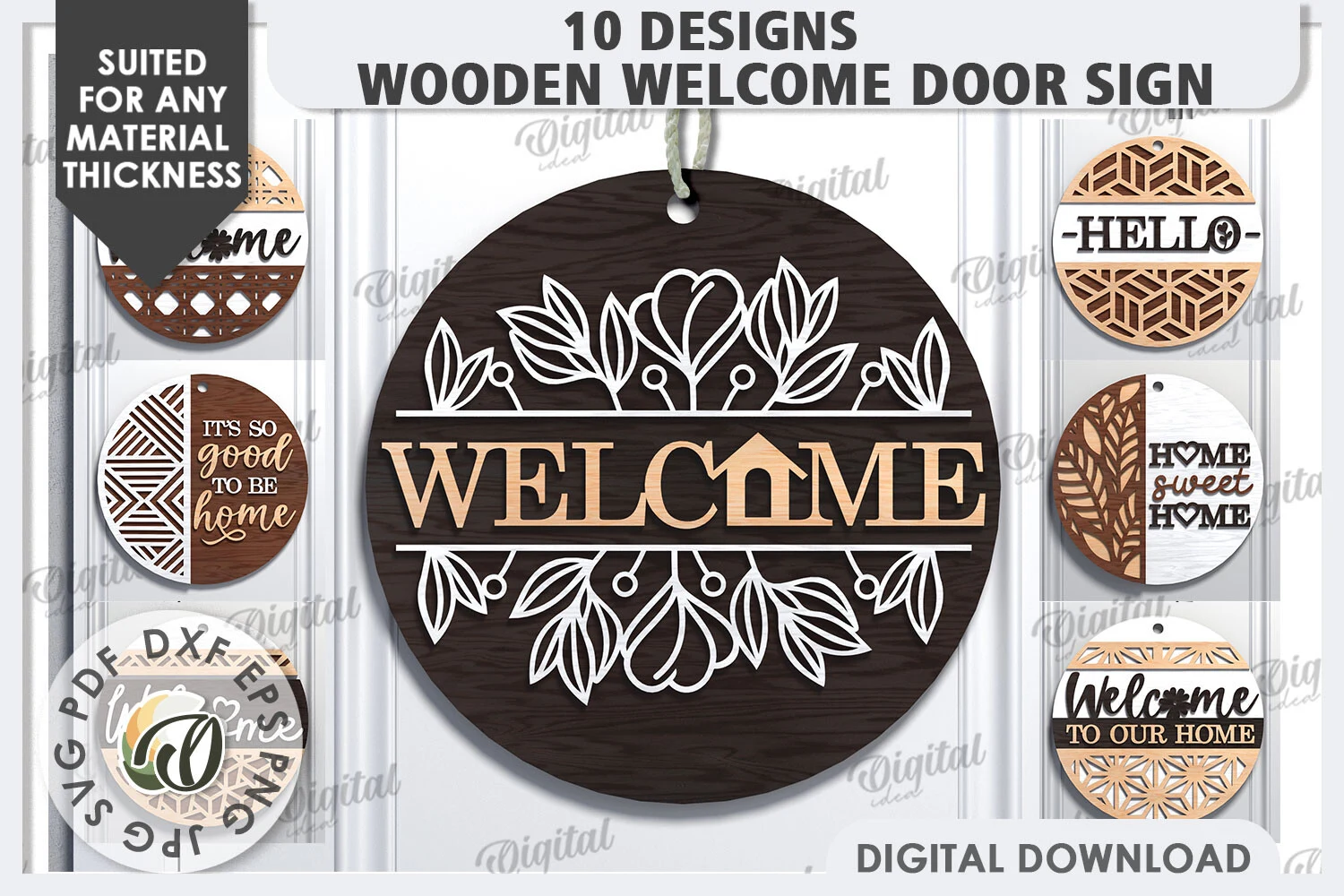 Welcome Door Signs Laser Cut Bundle laser-cut design preview