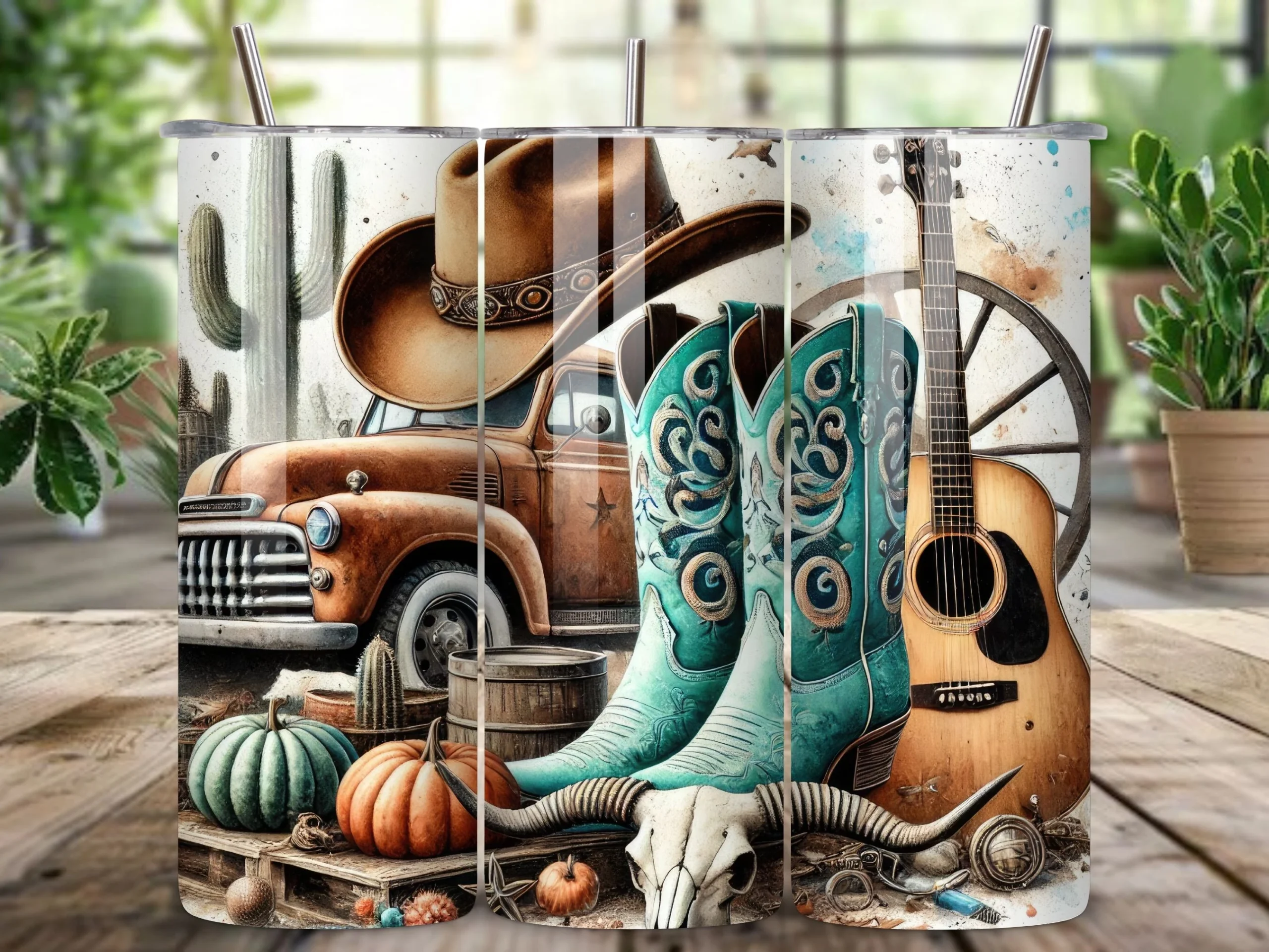 Western Cowboy Boots Art Tumbler Wraps sublimation design preview