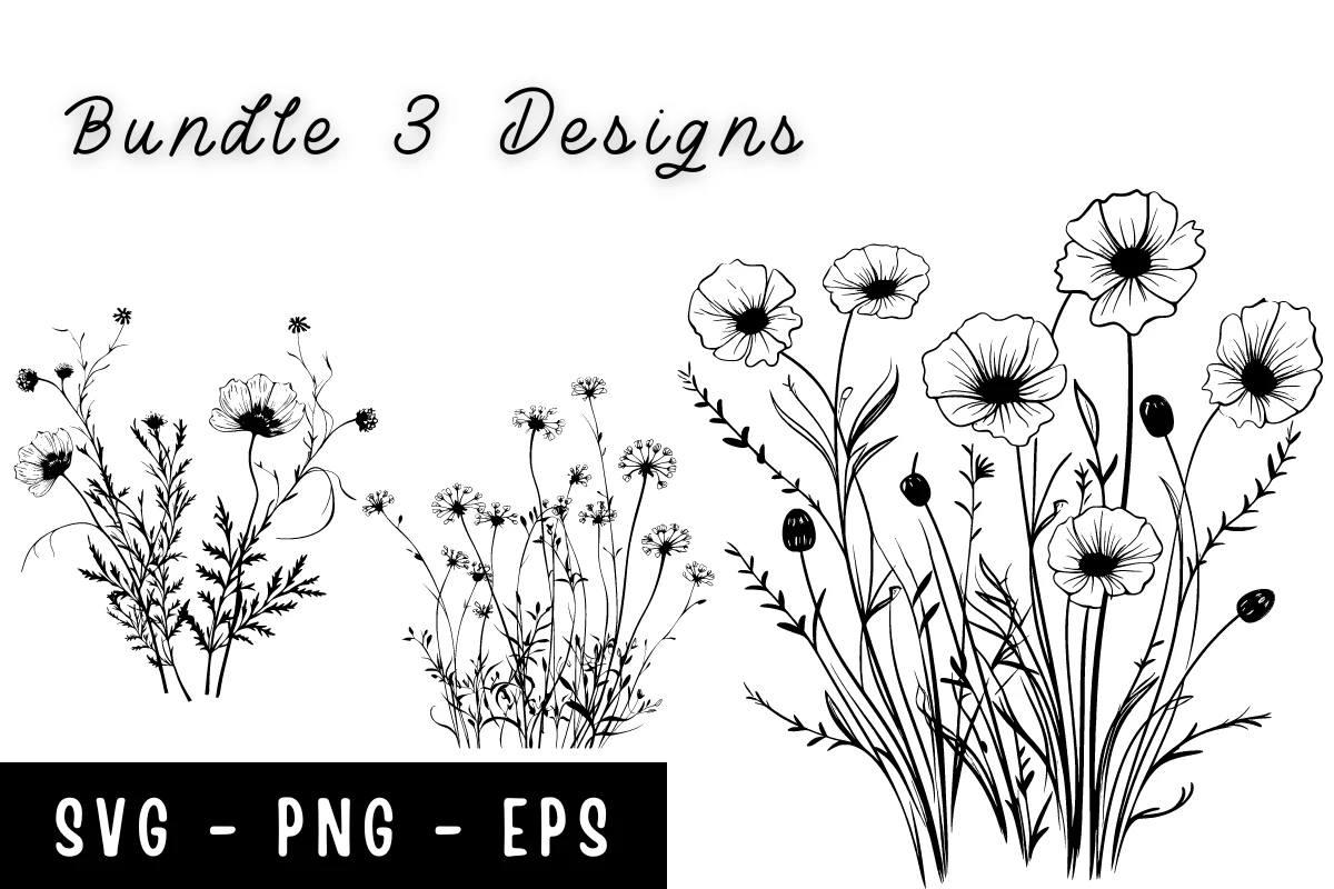 Wildflower Svg, Flower Svg SVG design preview