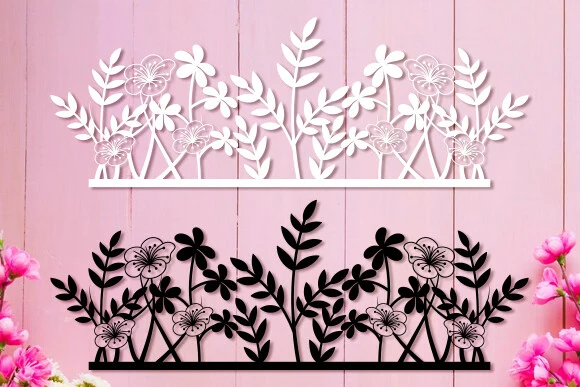 Wildflowers Laser Cut Wall Art Svg featuring flowers and foliage