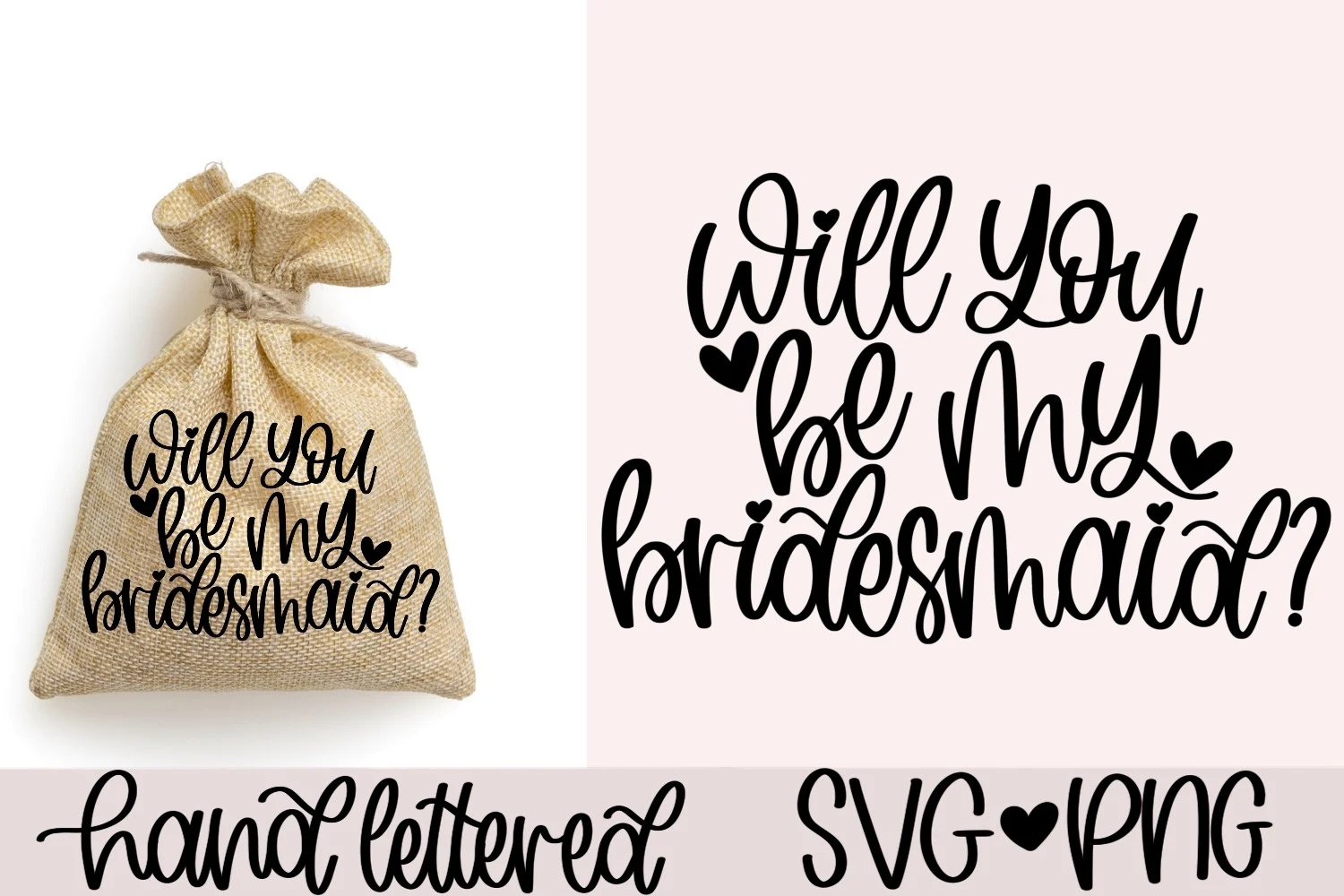 Will You Be My Bridesmaid SVG preview showing SVG design with friendly character styling