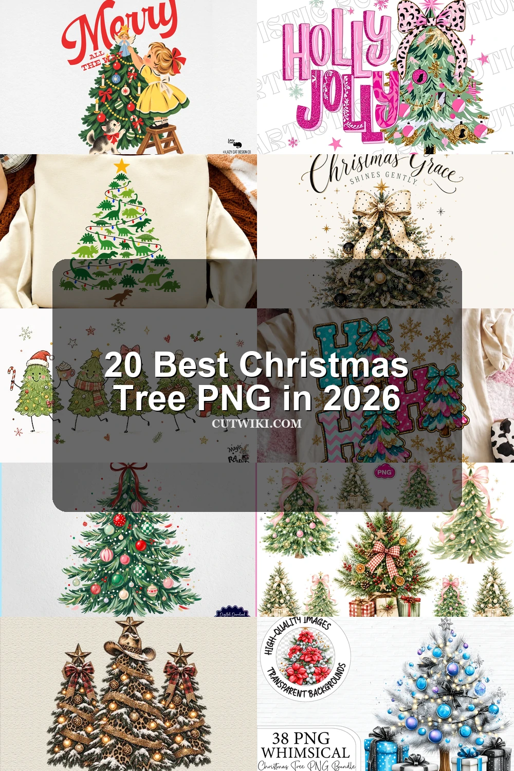 20 Best Christmas Tree PNG in 2026 article preview collage featuring 10 design examples.