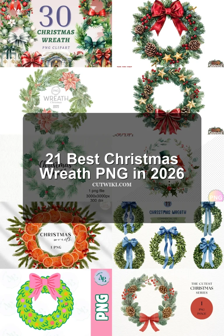 21 Best Christmas Wreath PNG in 2026 article preview collage featuring 10 design examples.
