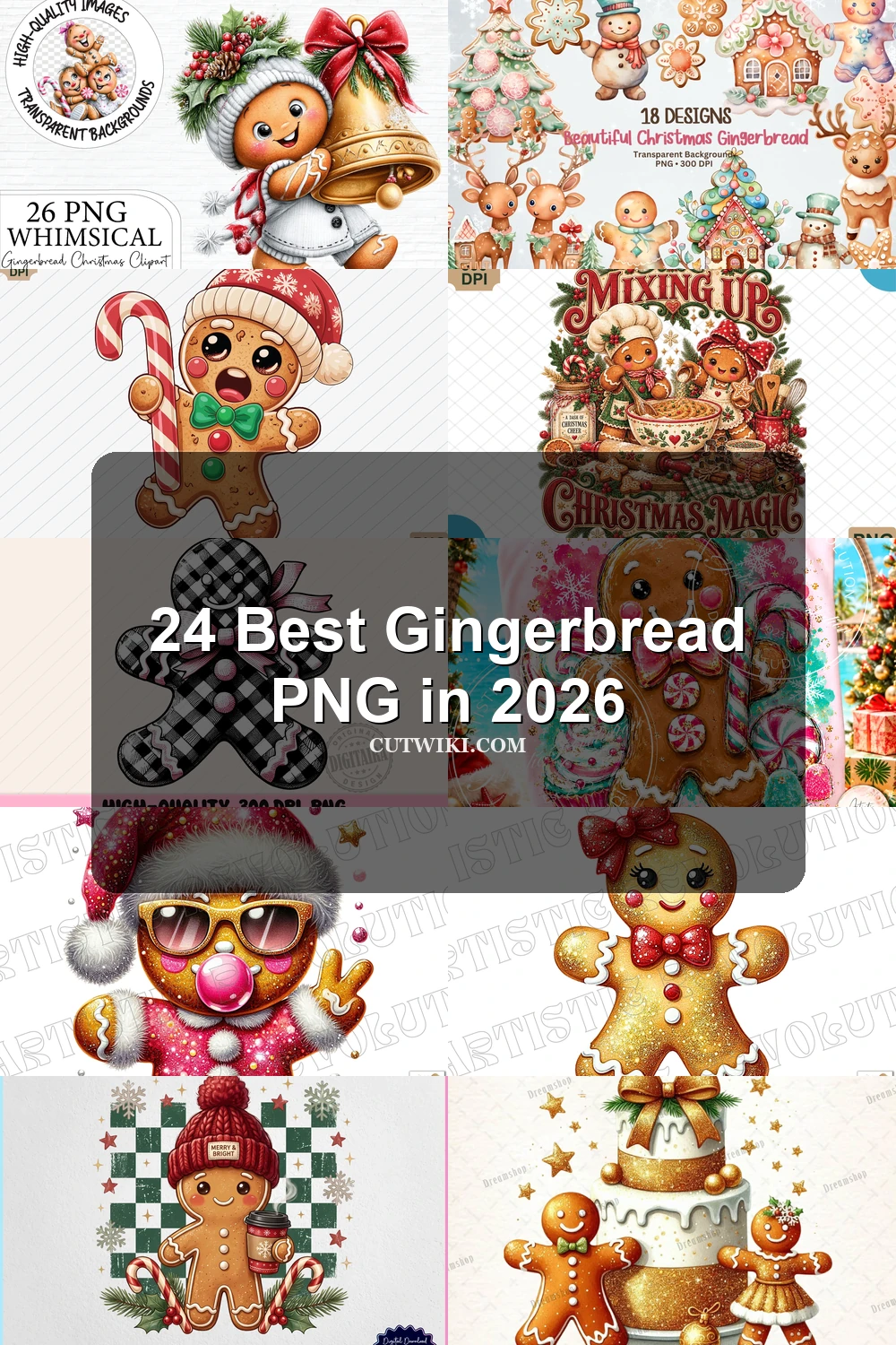 24 Best Gingerbread PNG in 2026 article preview collage featuring 10 design examples.