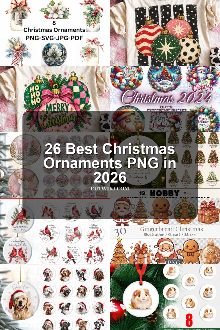 26 Best Christmas Ornaments PNG in 2026 article preview collage featuring 10 design examples.