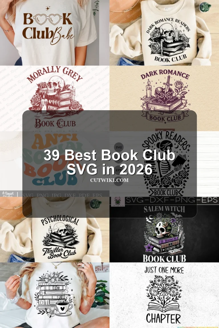 39 Best Book Club SVG in 2026 article preview collage featuring 10 design examples.