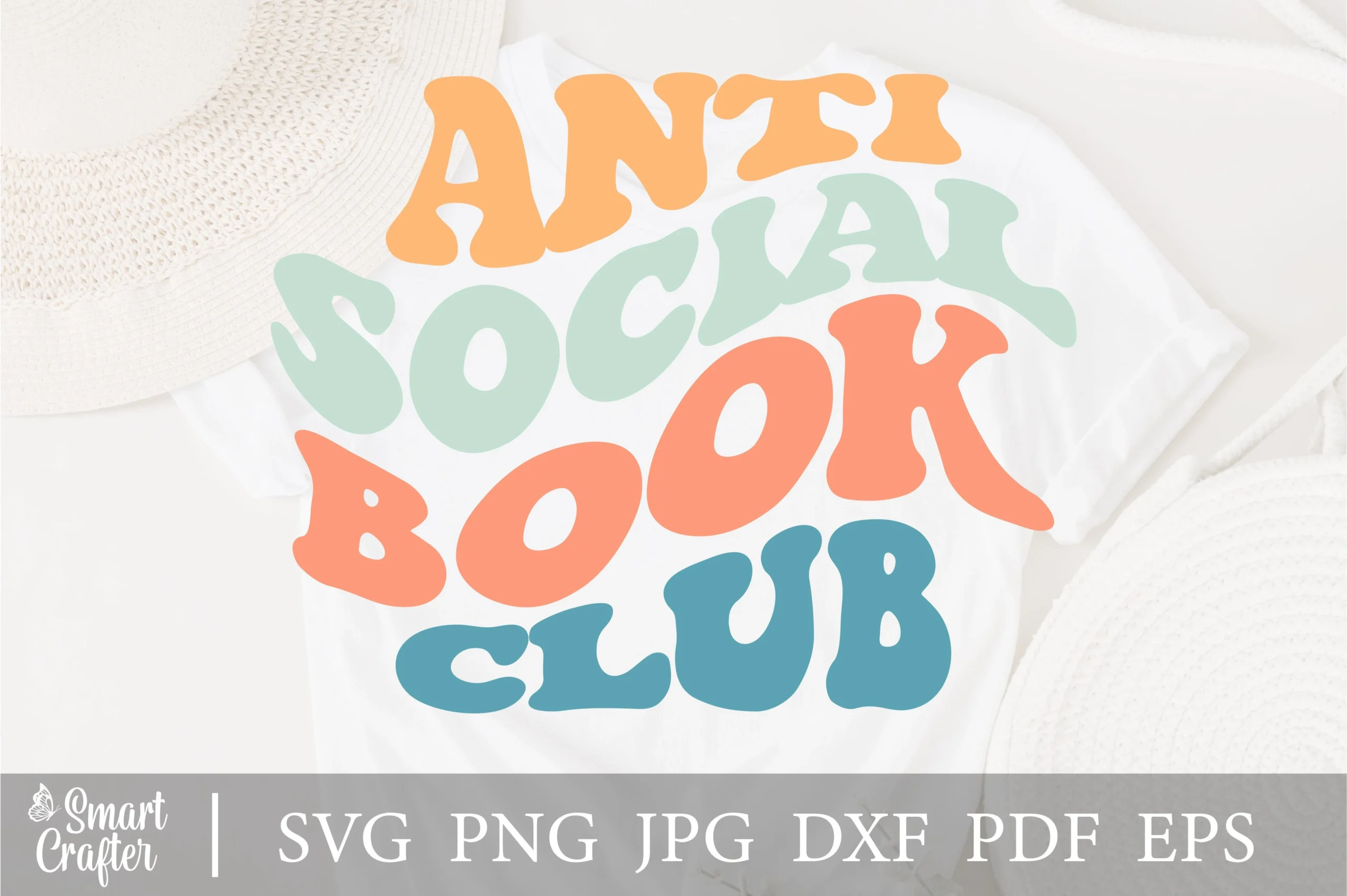 Anti Social Book Club Svg Wavy Design featuring lettering and wavy letterforms