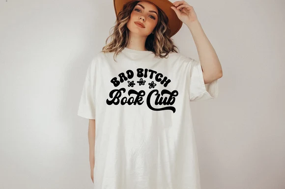 Bad B!tch Book Club SVG PNG Spicy Book featuring text and flower