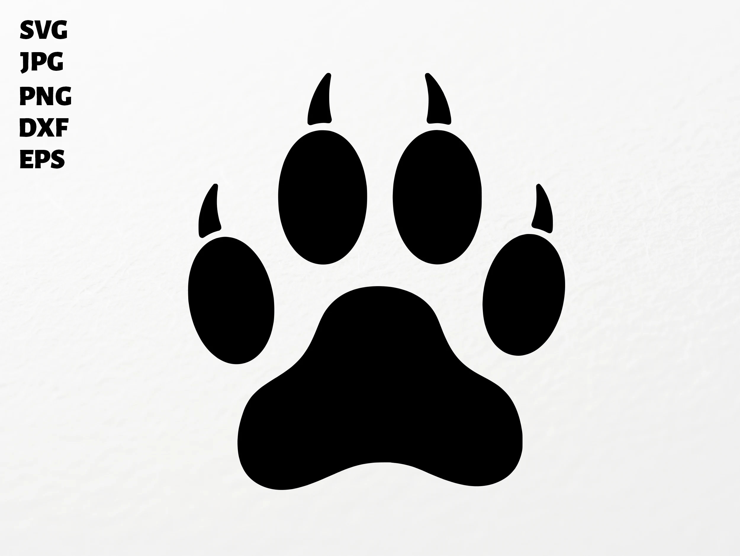 Big Cat Paw Print SVG for Cricut featuring animal paw print and claws