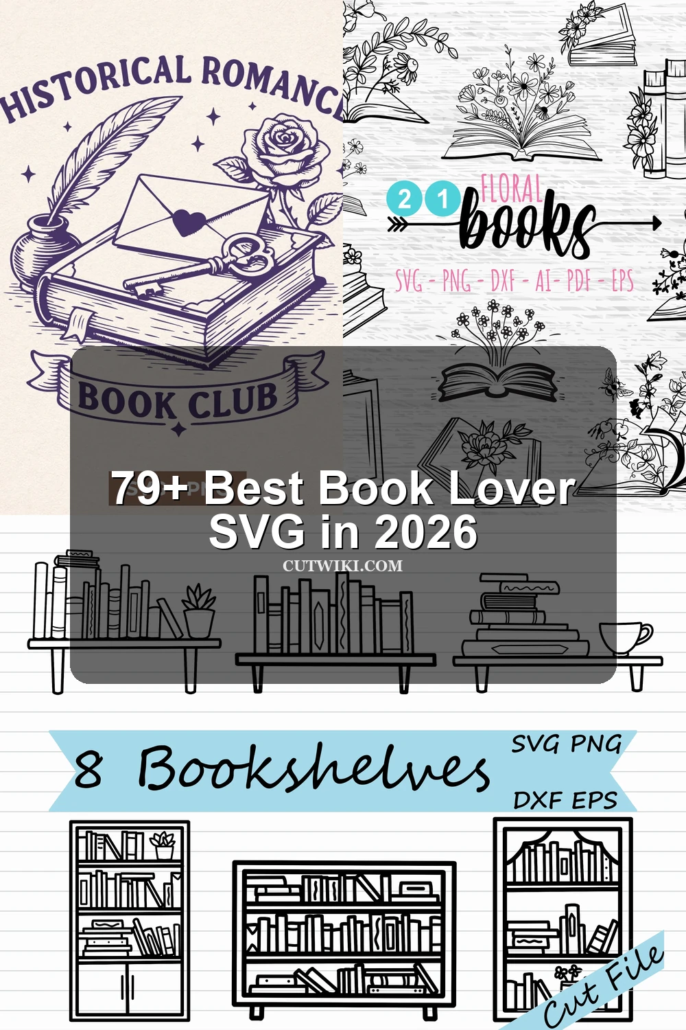 80+ Book Lover SVG collection preview
