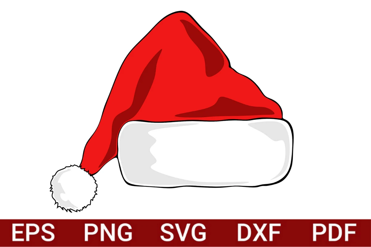 Christmas Hat SVG/PNG Illustration preview showing Christmas motifs with composition
