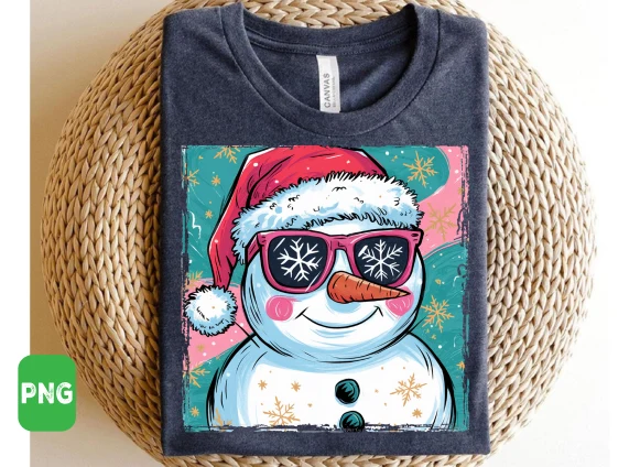 Christmas Snowman Png, Brushstroke Png clipart design preview