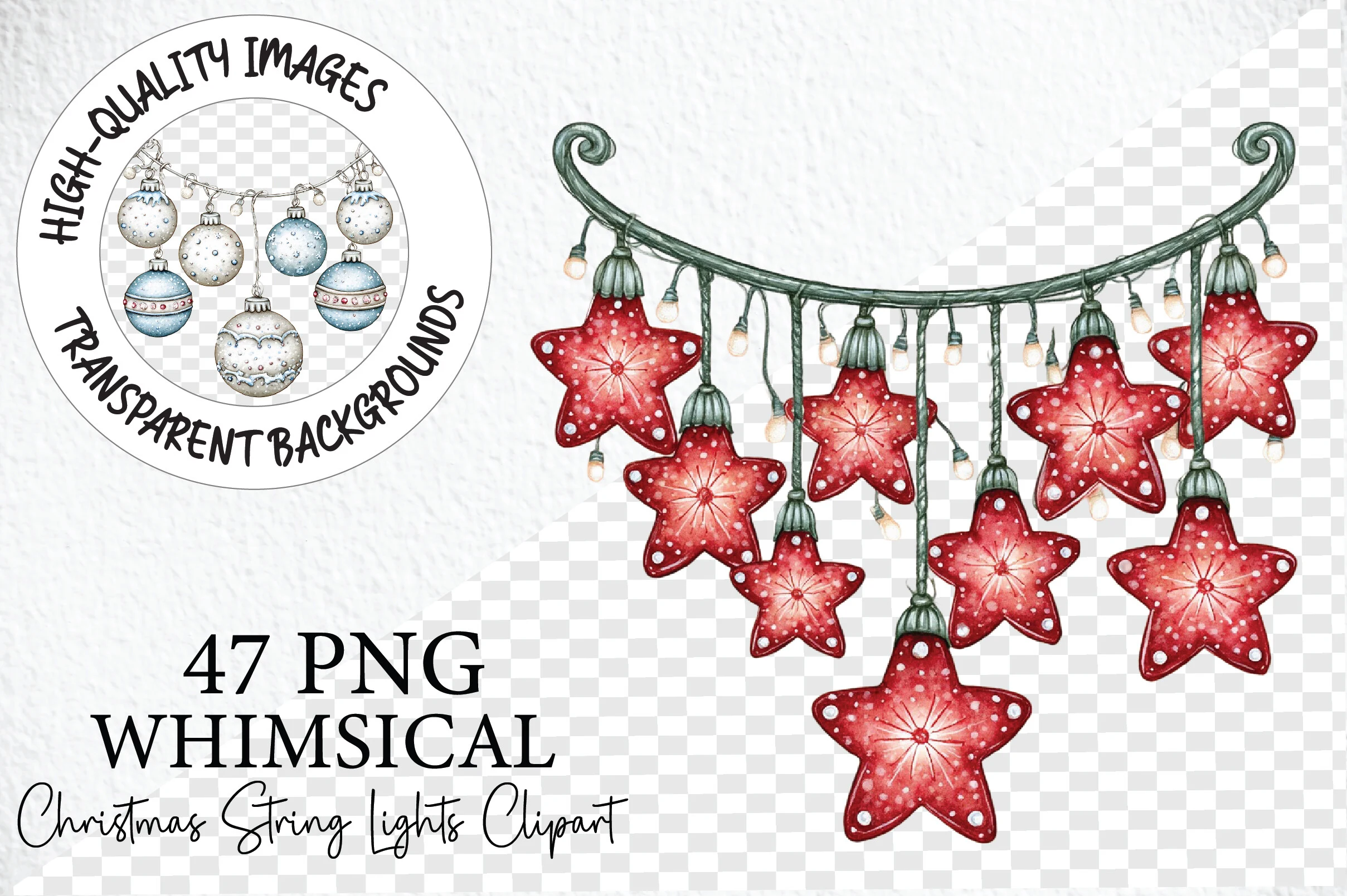 Christmas String Lights Clipart PNG clipart design preview