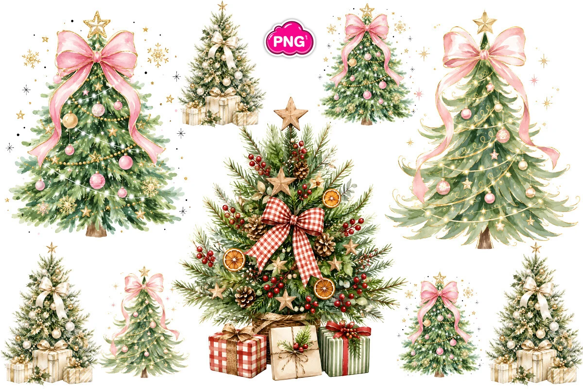 Christmas Tree PNG, Trending Christmas preview showing Christmas motifs with composition