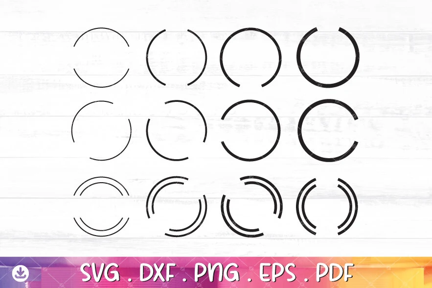 Circle Monogram Svg, Double Circle Svg, monogram design preview