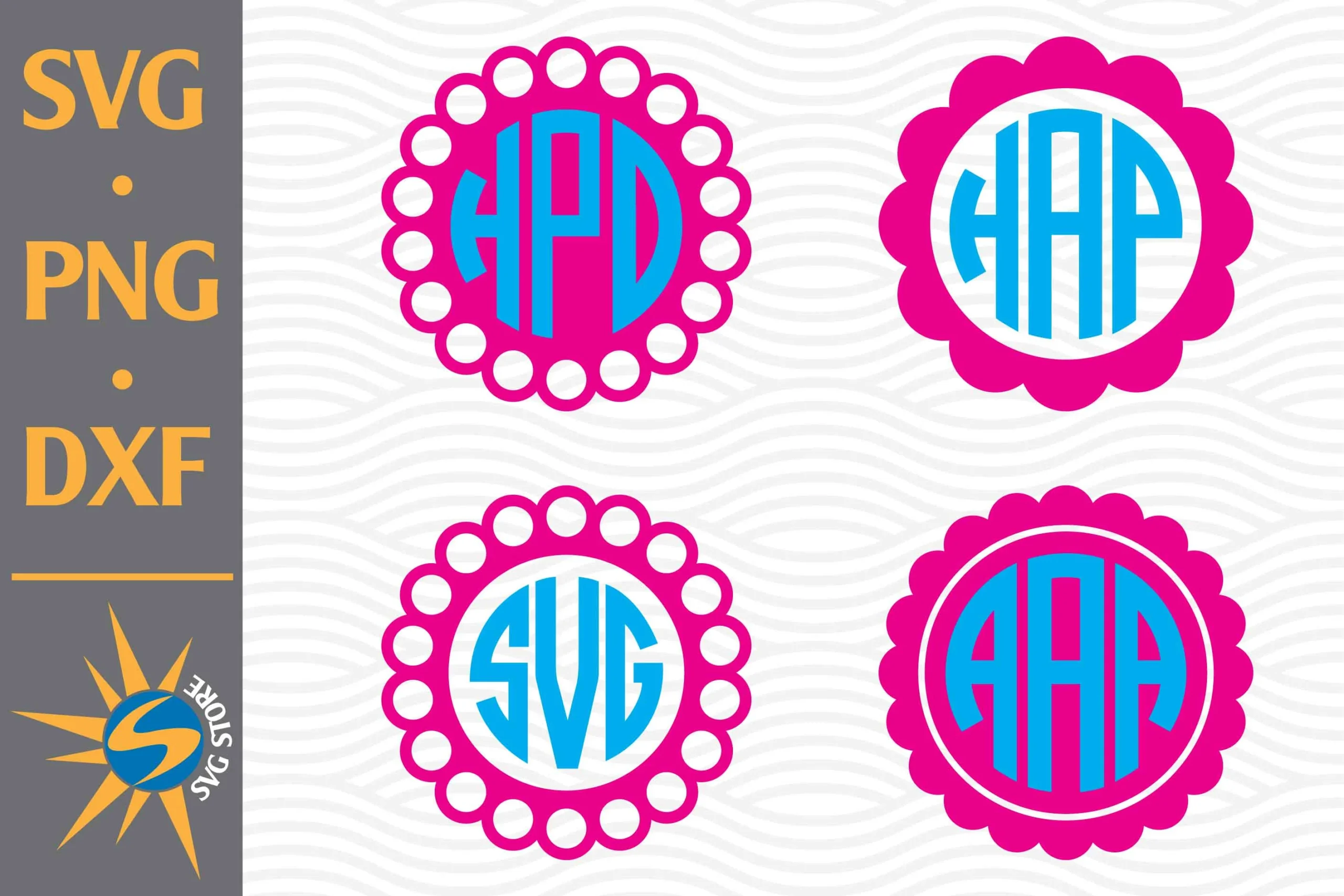 Circle Scallop Monogram featuring monogram and scalloped frame