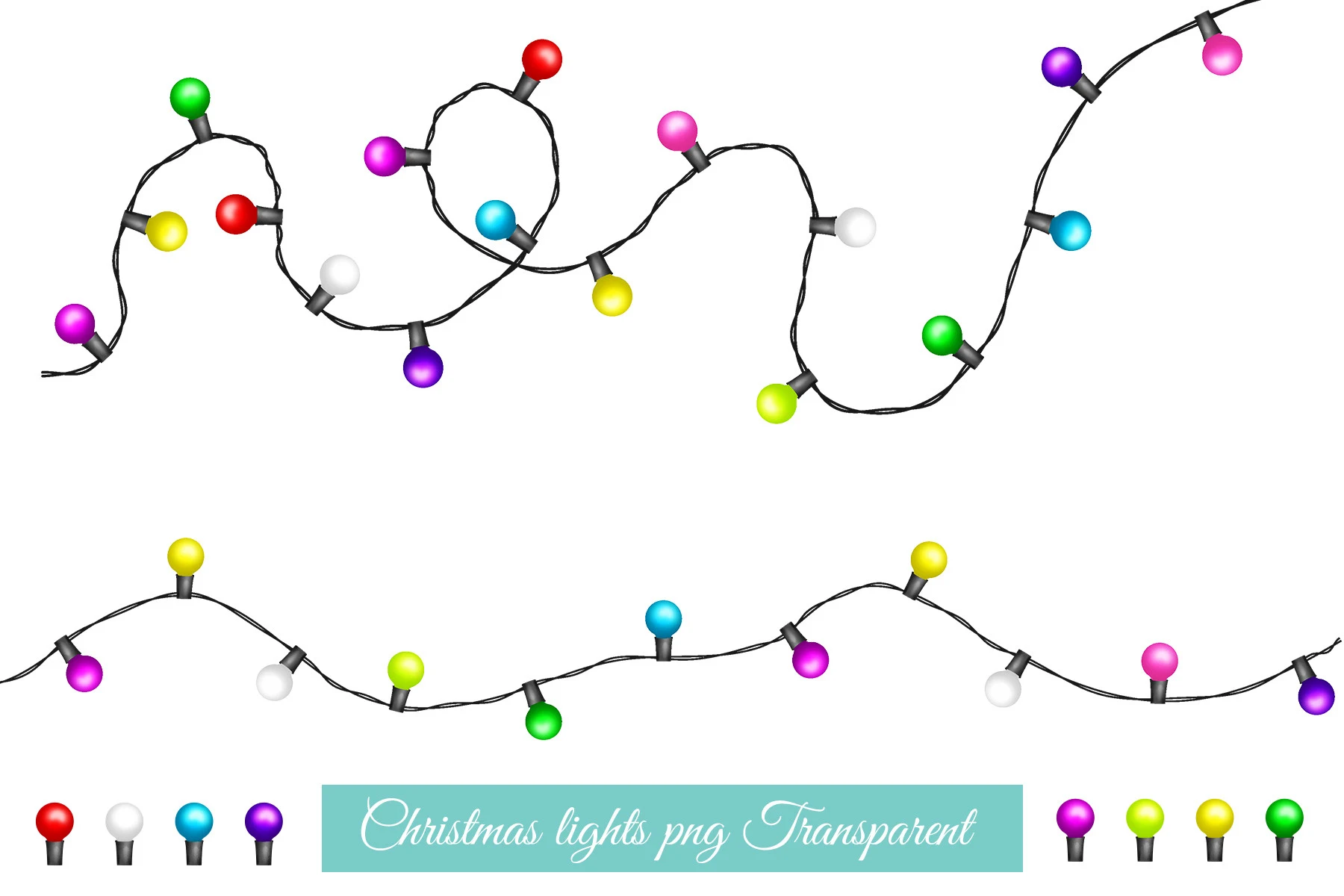 Colorful Christmas Lights preview showing Christmas motifs with composition