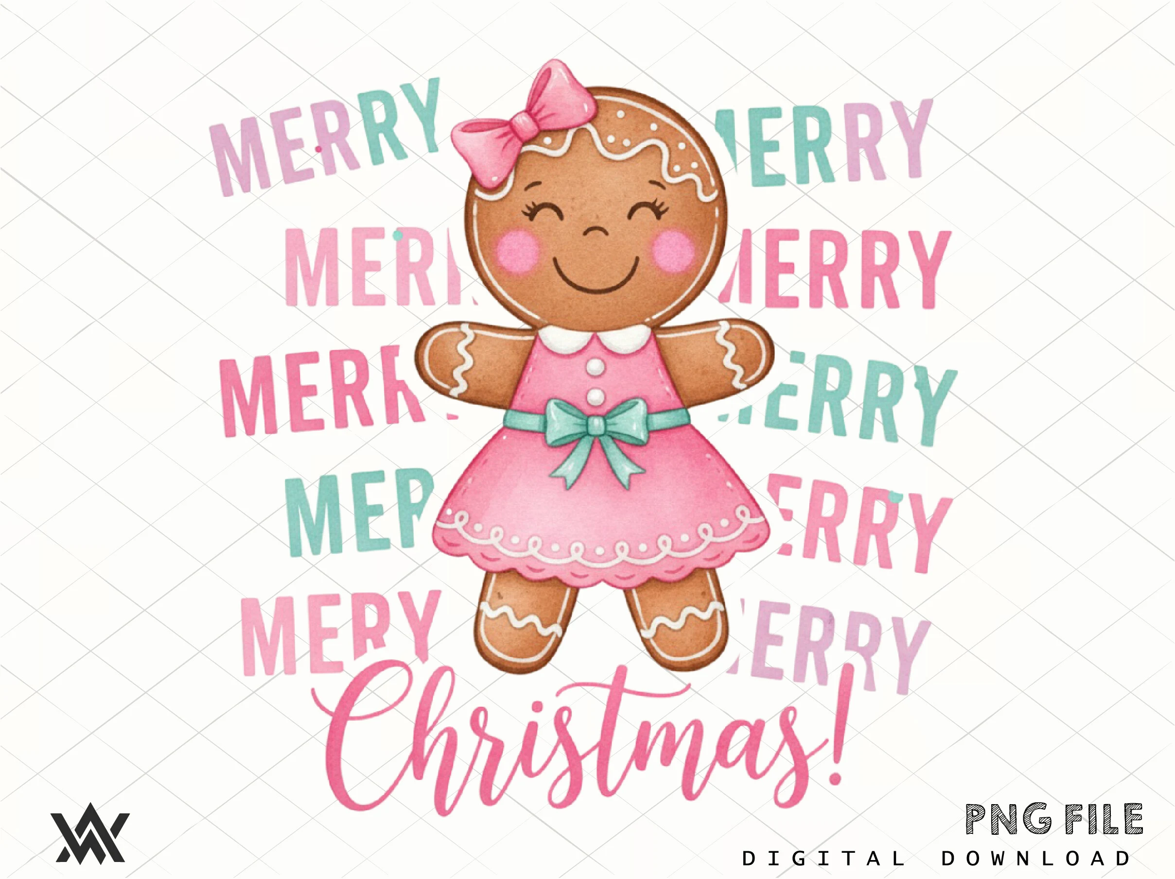 Coquette Christmas Gingerbread Png preview showing Christmas motifs with composition