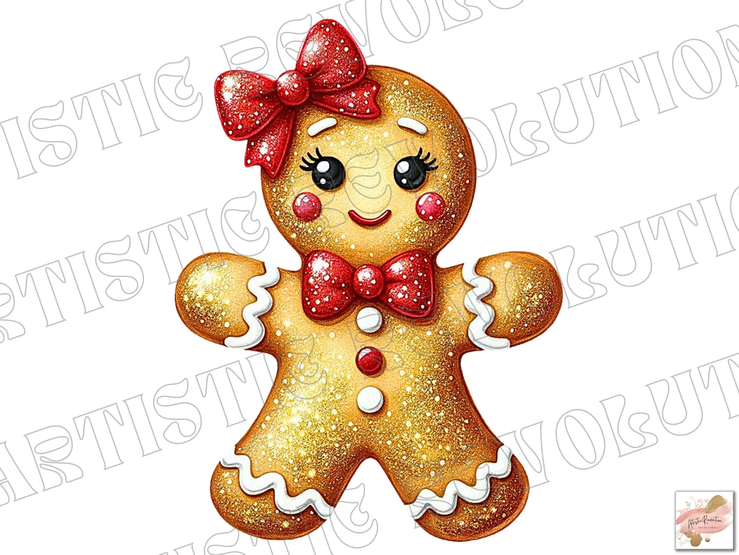 Cute Christmas Png Girly Gingerbread Png preview showing Christmas motifs with period-inspired styling