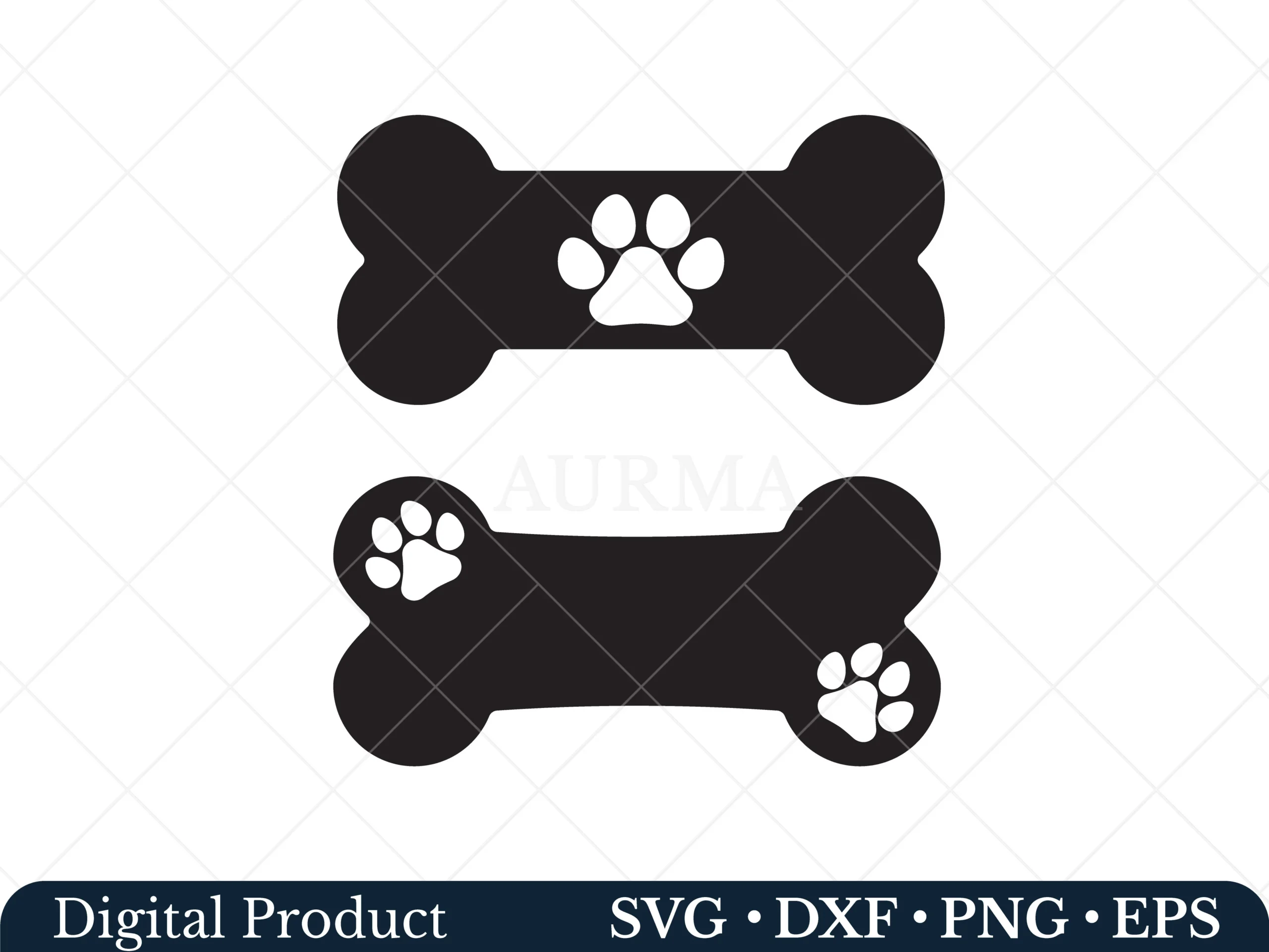 Dog Bone Svg, Paw Print Svg featuring dog bone and paw print