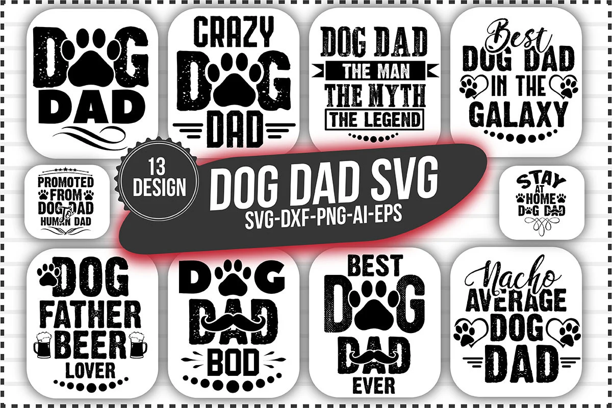 Dog Dad Svg Bundle SVG design preview