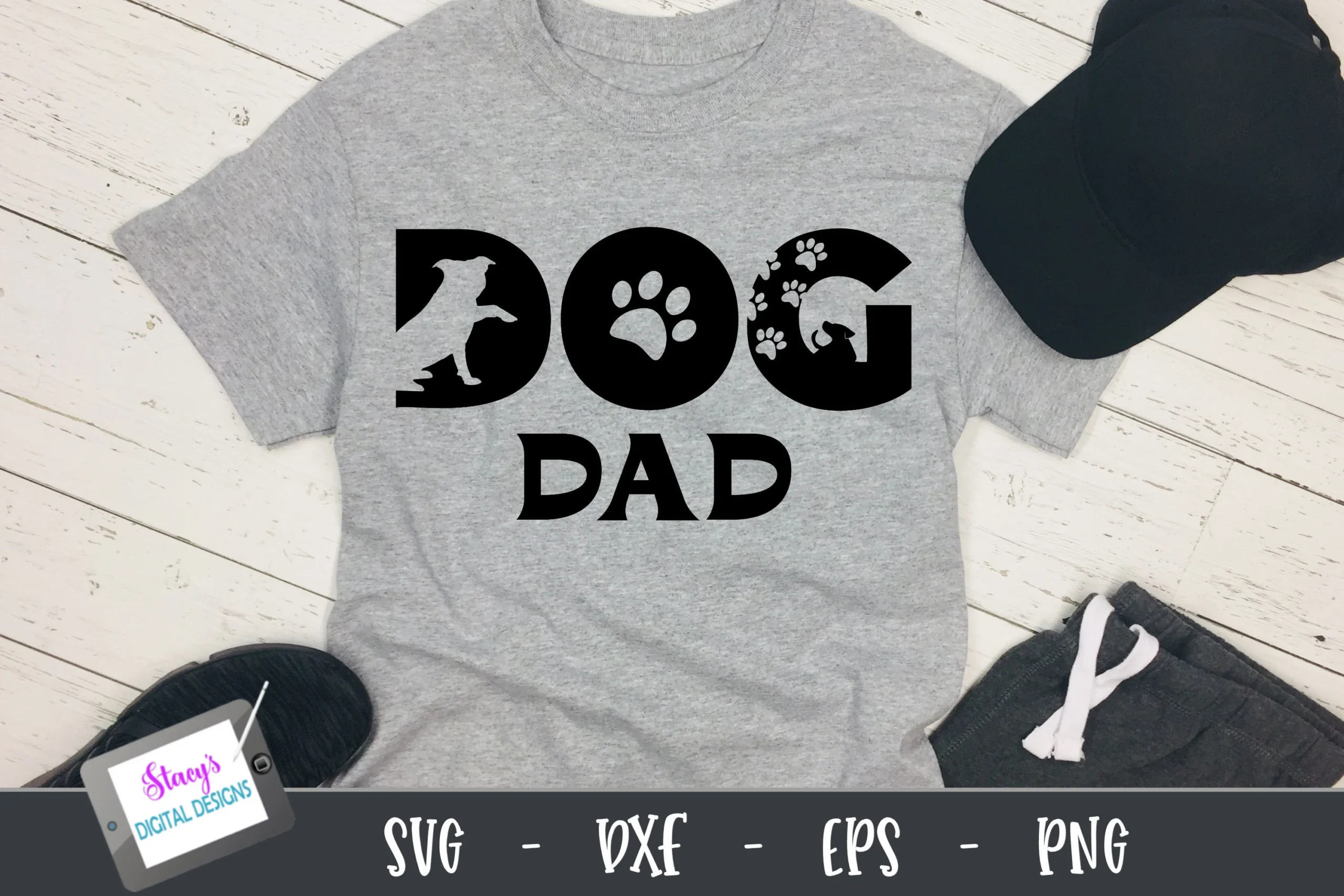 Dog Dad SVG - Dog SVG featuring dog and paw print