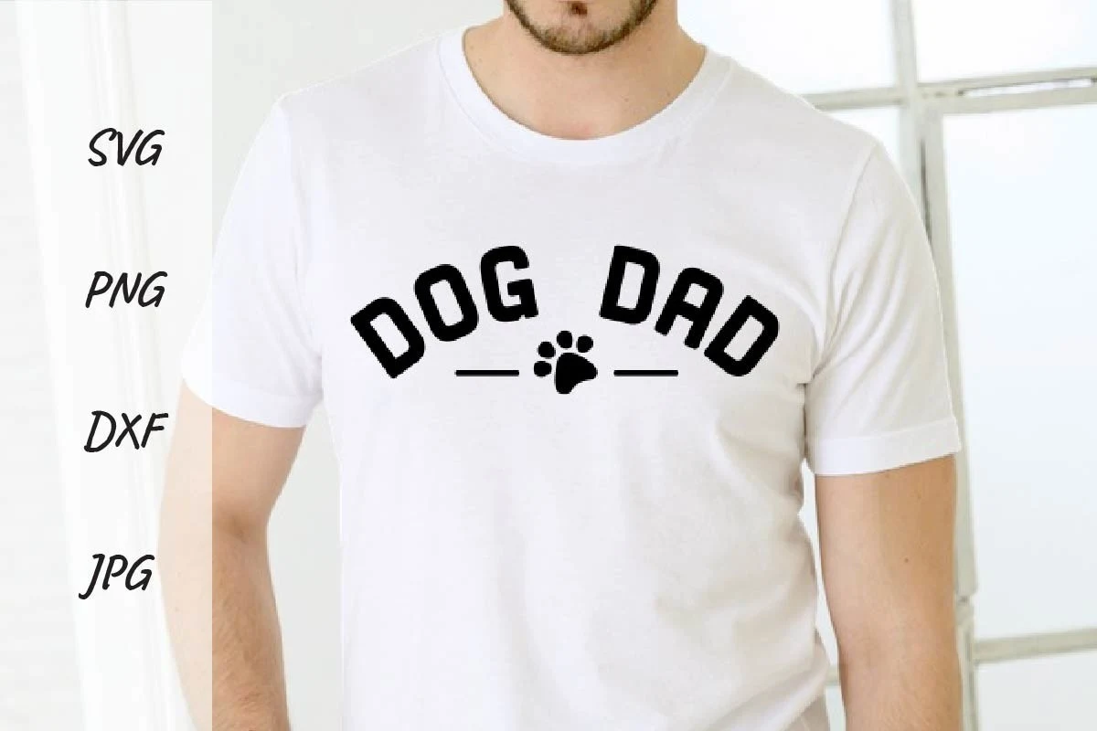 Dog Dad Svg , Fathers Day Shirt Png featuring dog paw print and paw print