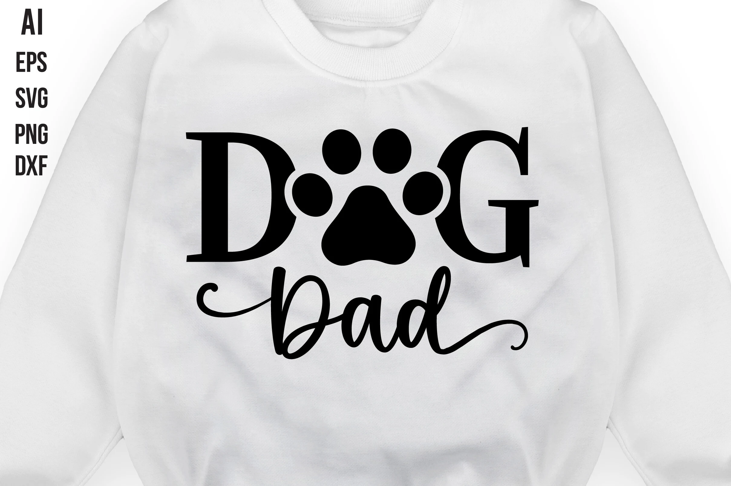 Dog Dad Svg preview showing dogs with silhouette