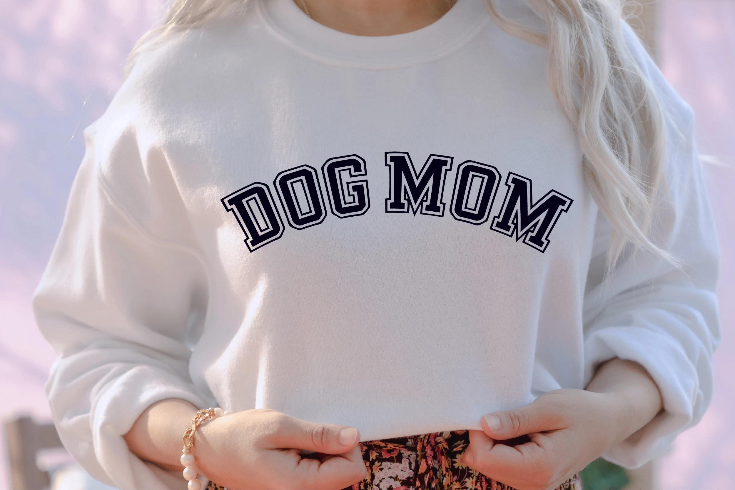Dog Mom SVG | Mom Svg featuring lettering and double-outline effect