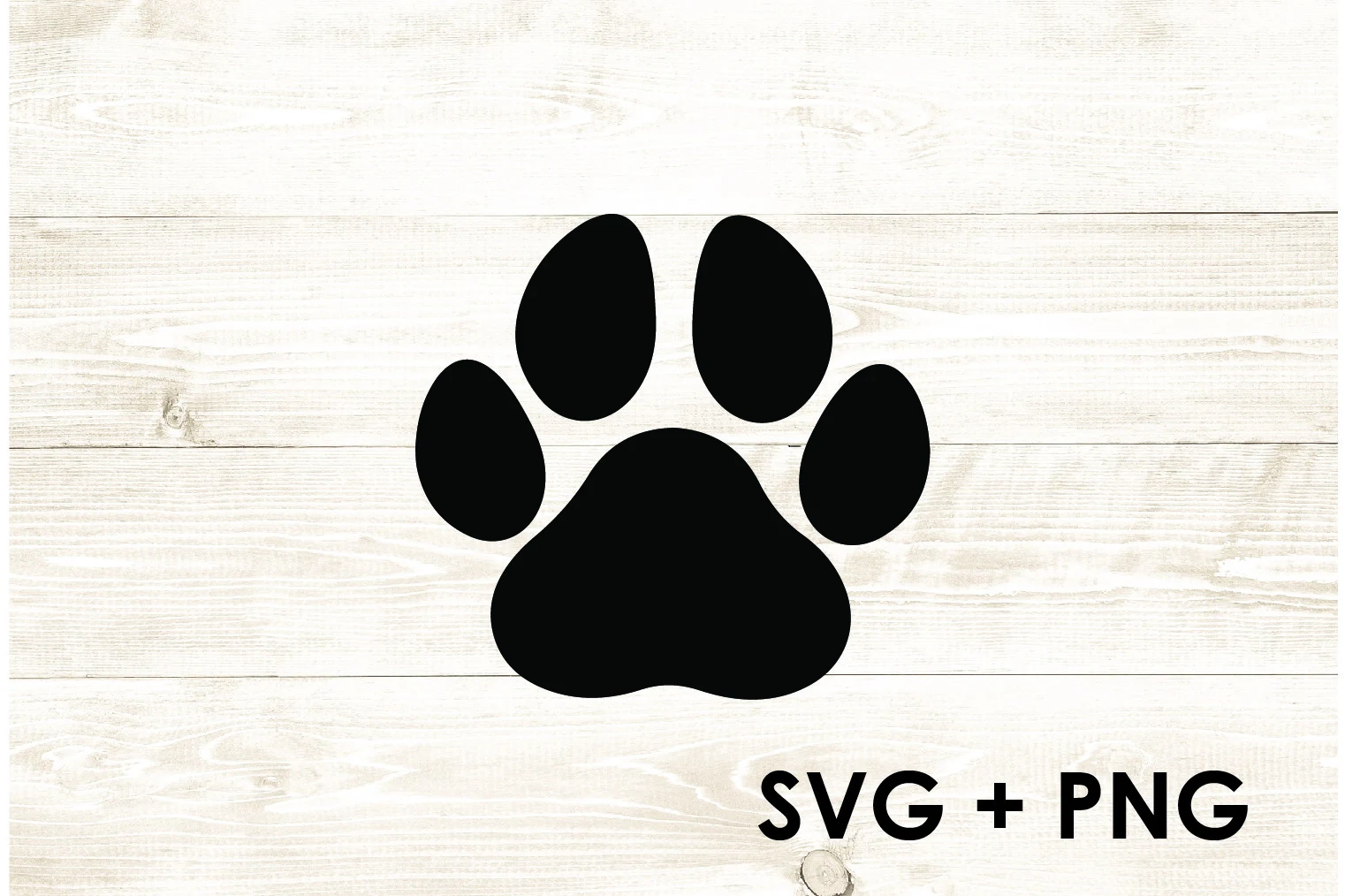 Dog Paw Print SVG featuring paw print and silhouette