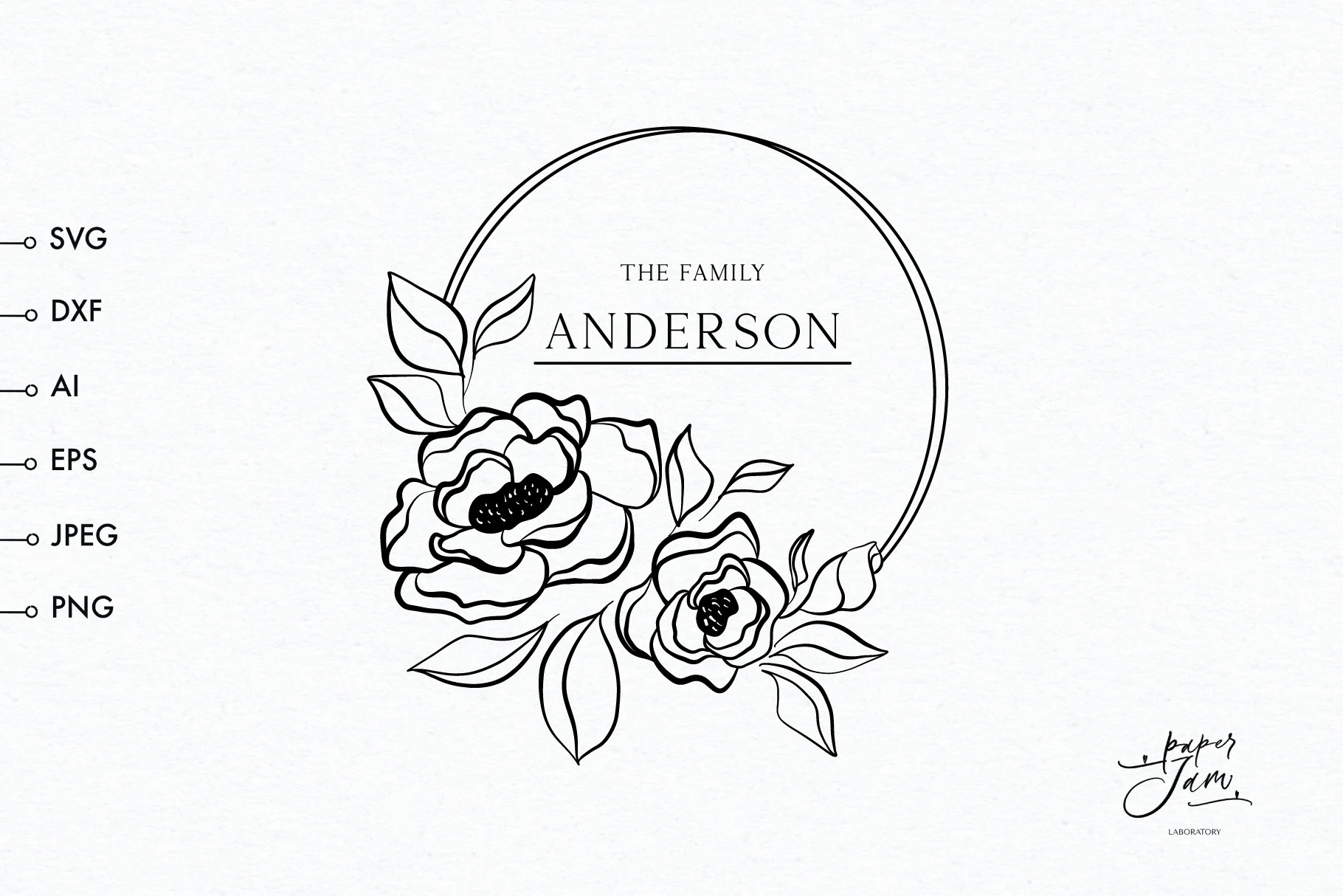 Floral Monogram Svg featuring flowers and leaves