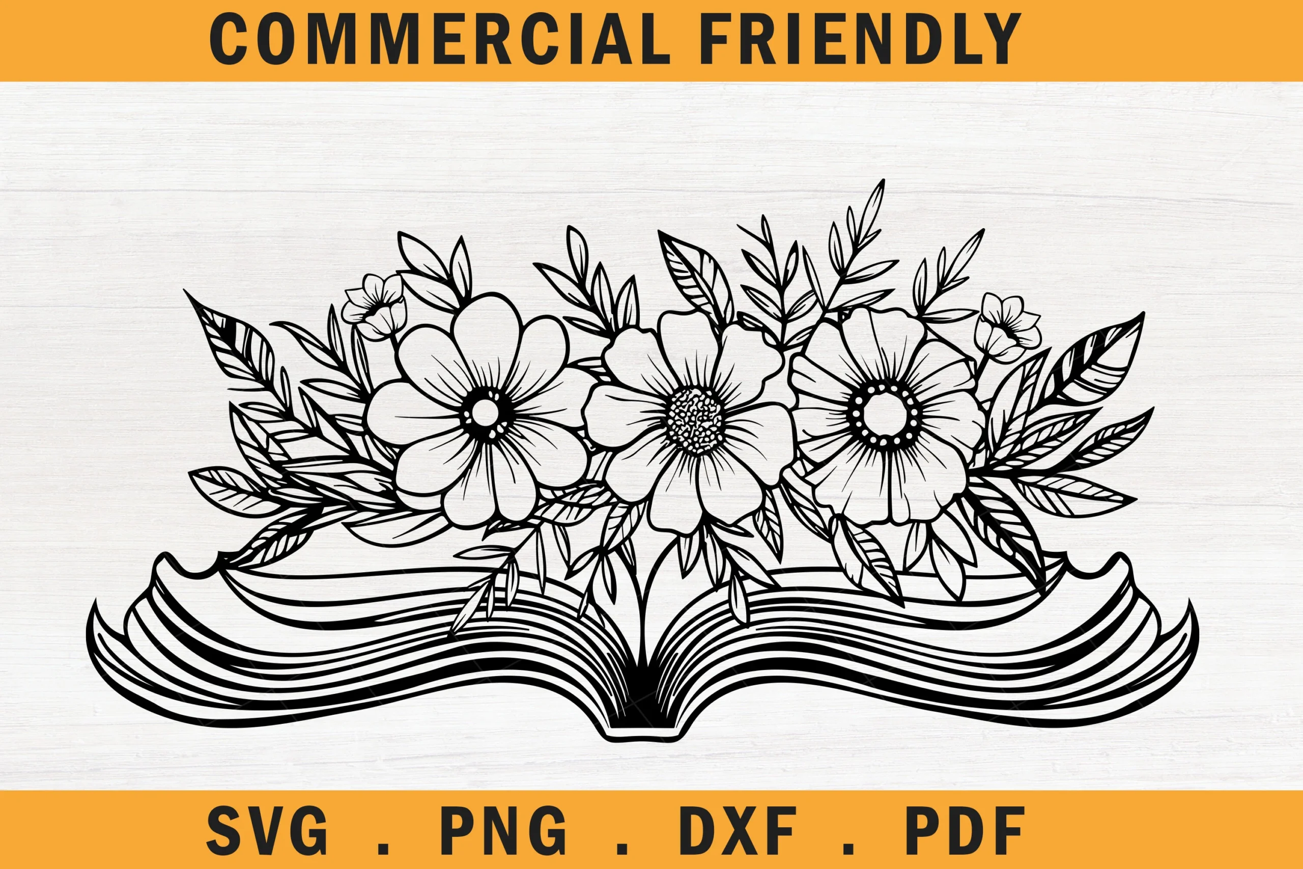 Floral Open Book Svg,Book Lover Mystical featuring open book and flowers