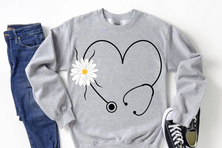Floral Stethoscope SVG, Flower Daisy Svg featuring stethoscope and daisy flower
