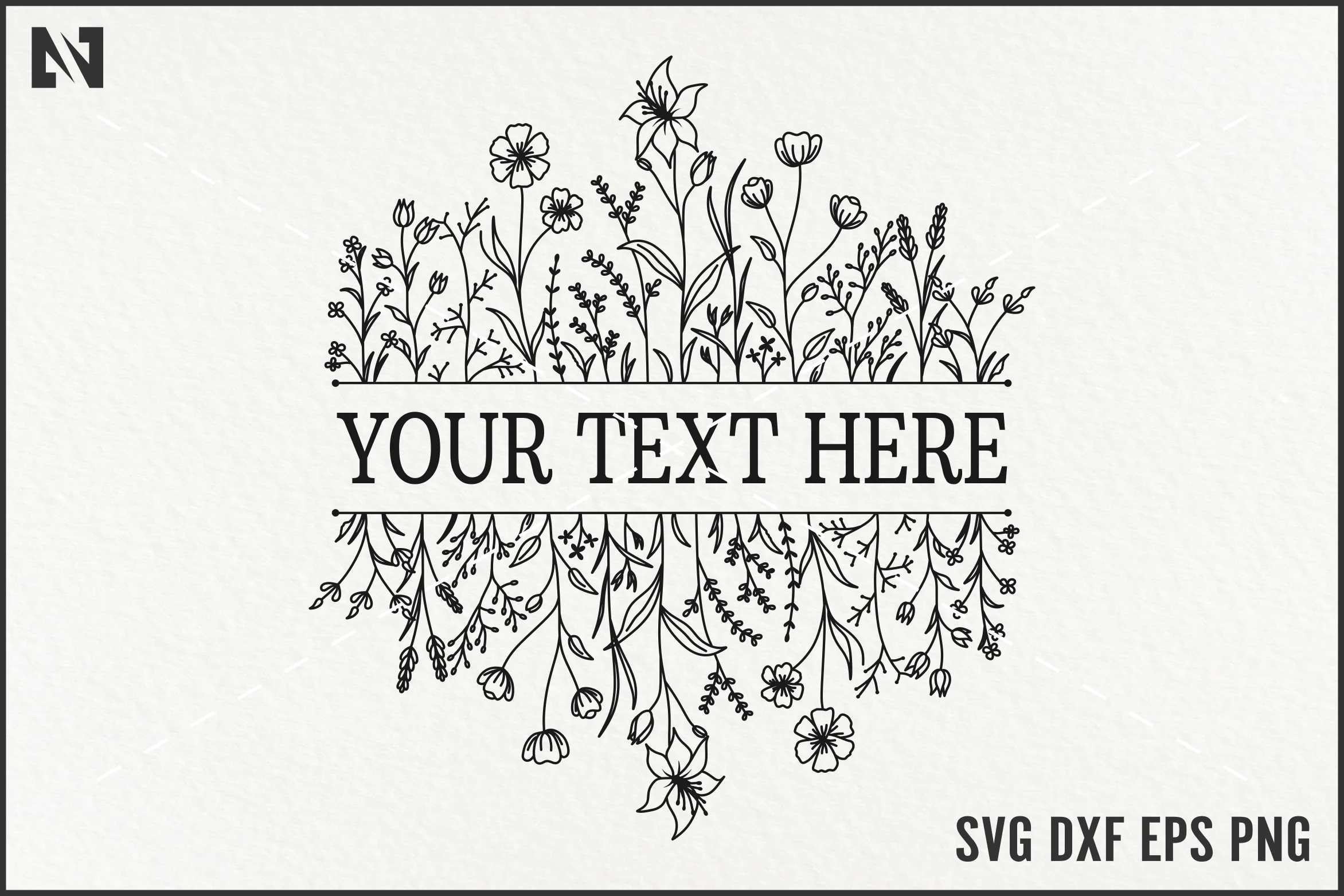 Flower Monogram featuring wildflowers and leaves